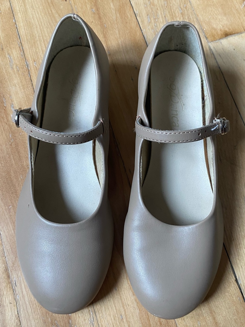 Girls' Tap Dancing Shoes with Adjustable Strap Taupe Dance Ballet Balletcore